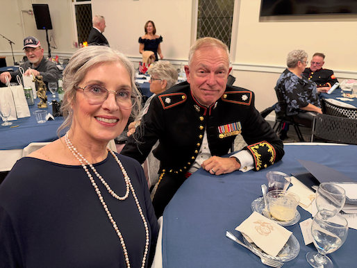 A Marine and his forever love, a young lady who served in the Air Force.