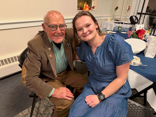 The oldest Marine and Youngest. This was the first ball for the oldest Marine.