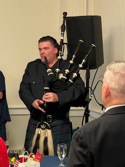 Can you believe it, we had bag pipes for the Marines Hymn