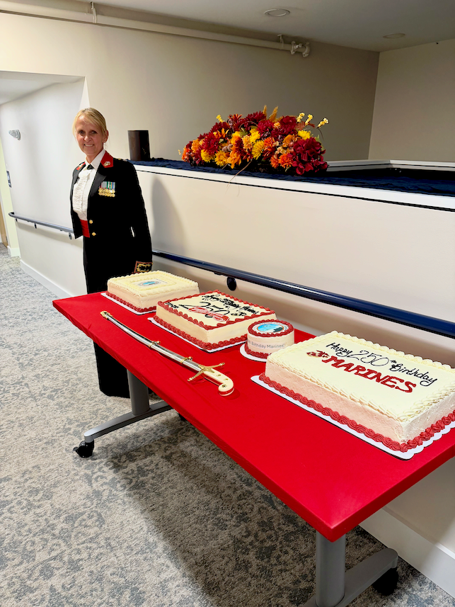 The cakes from “The Post” and our Guest of Honor Lt Col Shannon Hubacher