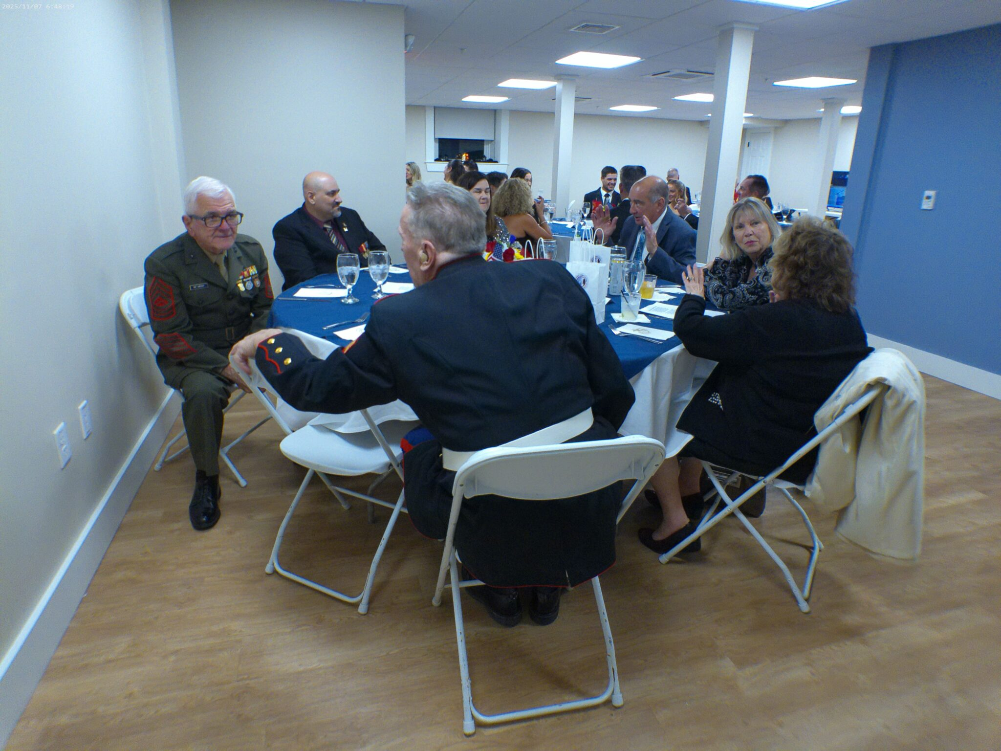 Top (MSgt) Mark Linsley Telling one of many sea stories to a new audience.